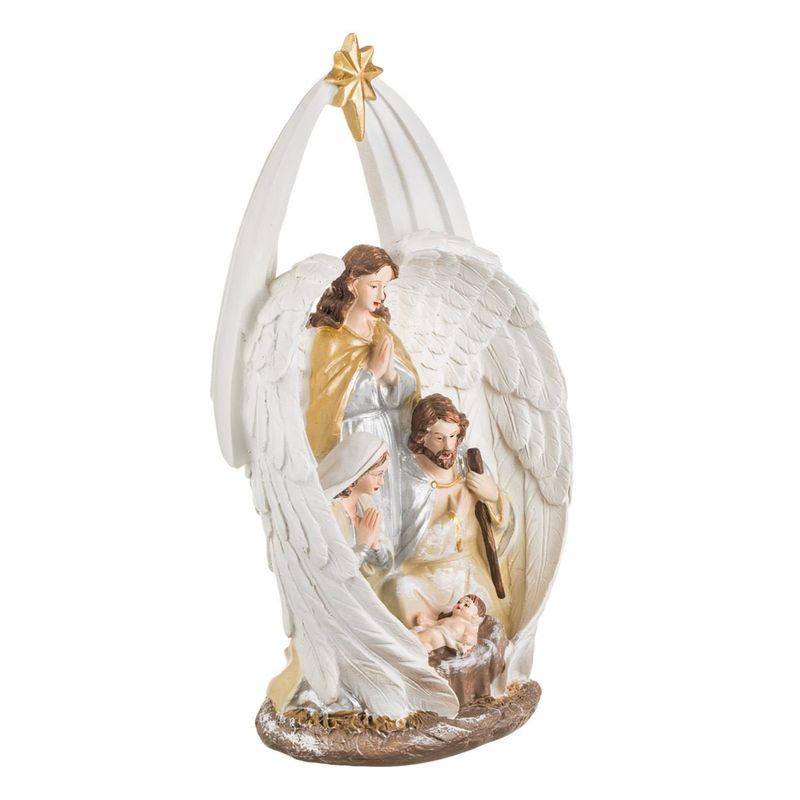 Casa si Gradina - Decoratiuni - Decoratiuni de sezon - Figurina craciun, iesle, aripi inger, polirasina, 17 x 10x 30cm - Infinity.ro