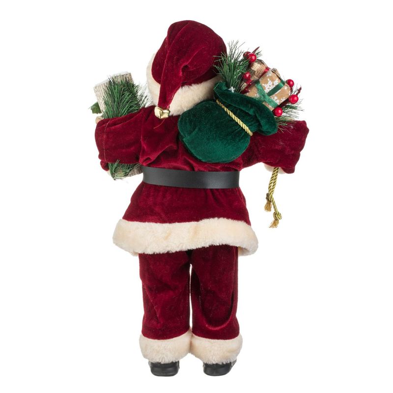 Casa si Gradina - Decoratiuni - Decoratiuni de sezon - Figurina decorativa craciun, mos craciun, 45cm, culoare bordo, poliester - Infinity.ro