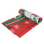 Casa si Gradina - Textile si covoare - Pături și cuverturi - Pături - Patura fleece craciun mos craciun, rosu, 100x 75 cm - Infinity.ro