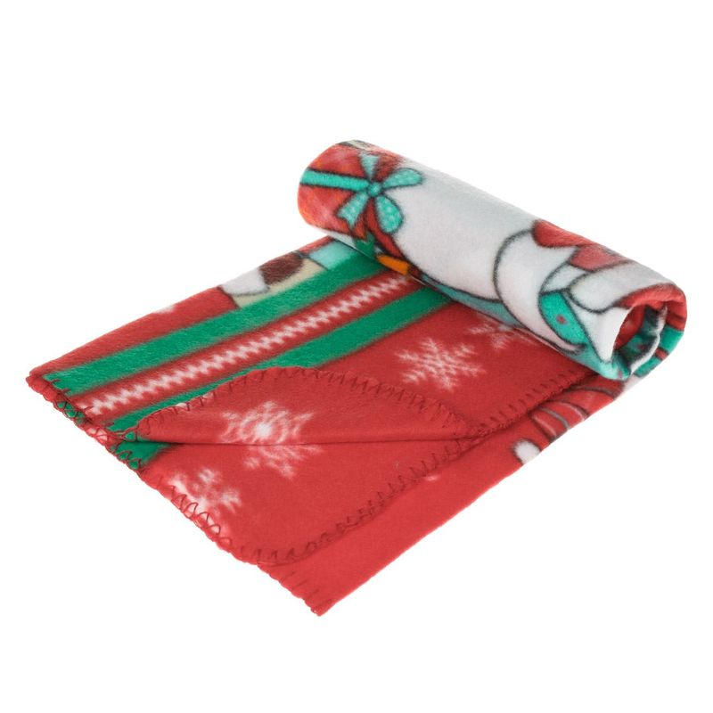 Casa si Gradina - Textile si covoare - Pături și cuverturi - Pături - Patura fleece craciun mos craciun, rosu, 100x 75 cm - Infinity.ro