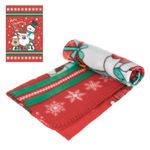 Casa si Gradina - Textile si covoare - Pături și cuverturi - Pături - Patura fleece craciun mos craciun, rosu, 100x 75 cm - Infinity.ro