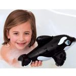 Jucarii, Copii si Bebe - Jucarii si jocuri - Jucarii bebelusi - Jucarii de baie - Jucarie gonflabila pentru piscina sau cada, Intex 58590, delfin neagru, 25 cm - Infinity.ro