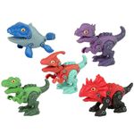 Jucarii, Copii si Bebe - Jucarii si jocuri - Figurine - Set 5 dinozauri pentru copii, jucarii demontabile cu surubelnita, 10419 - Infinity.ro