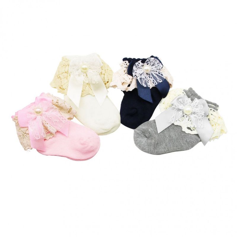 Fashion, accesorii si bijuterii - Copii - Lenjerie si pijamale copii - Sosete si dresuri copii - Ciorapei cu perluta Drool (Culoare: Roz) - Infinity.ro