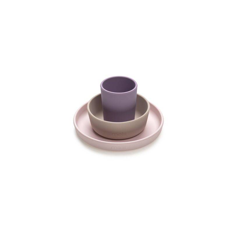 Jucarii, Copii si Bebe - Hrana si alaptare - Biberoane, suzete si accesorii hranire - Articole hranire bebelusi - SET 3 RECIPIENTE SILICON HRANA BEBE, MELII, PURPLE&PINK&GREY - Infinity.ro