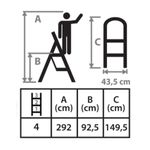 Casa si Gradina/Constructii/Scari si accesorii interioare/Scari aluminiu/ otel - Scara otel, 4 trepte, max 150 kg, 0.93 m, Strend Pro - Infinity.ro
