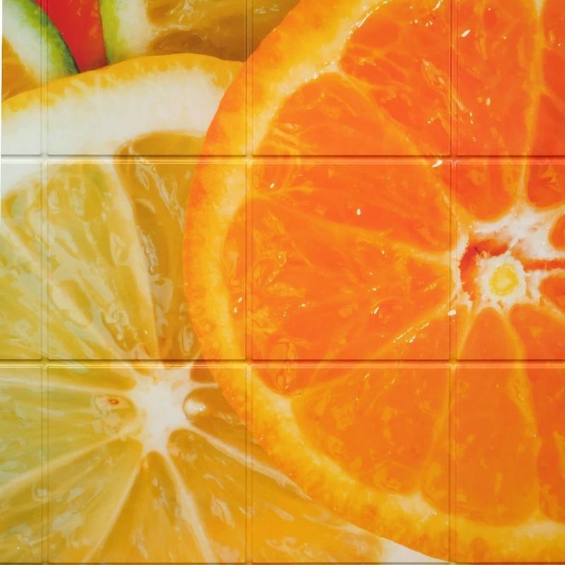 Casa si Gradina - Constructii - Materiale constructii - Placi decorative - Panou decorativ, PVC, model citrice, portocaliu, 96x48.5cm - Infinity.ro