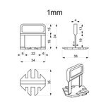 Casa si Gradina - Constructii - Gresie si faianta - Accesorii gresie si faianta - Distantiere pentru nivelare si aliniere a placilor ceramice, 100 buc, 1 mm, Beorol - Infinity.ro