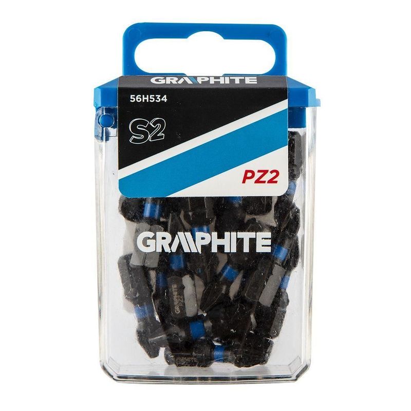 Casa si Gradina - Constructii - Scule electrice si accesorii - Seturi si accesorii pentru gaurit si insurubat - Set varfuri, biti, de impact, PZ2, 1/4", 20 buc, PZ2x25 mm, Graphite - Infinity.ro