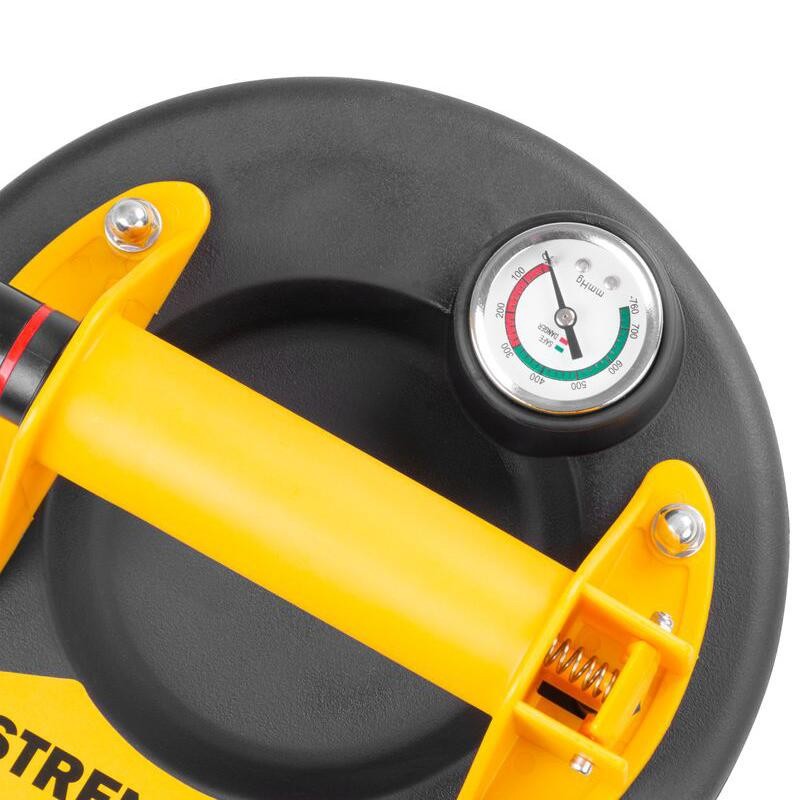 Casa si Gradina - Constructii - Depozitare, transport si protectie - Echipamente pentru transport si ridicat - Ventuza pentru transport si montat parbrize, geamuri, placi marmura, granit, Strend Pro, cu manometru, 1 brat, max 120 kg, 20 cm - Infinity.ro