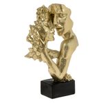 Casa si Gradina - Decoratiuni - Decoratiuni de sezon - Figurina decorativa, model fete sarut flori, aurie, 19 x 9 x 30cm - Infinity.ro