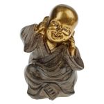 Casa si Gradina - Decoratiuni - Decoratiuni de sezon - Figurina decorativa de masa, model calugar, inaltime 16cm, culoare bronz auriu si maro, ceramica - Infinity.ro