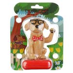 Jucarii, Copii si Bebe - Jucarii si jocuri - Figurine - Figurina caine dansator, solar, plastic, bej, 11 cm - Infinity.ro