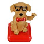 Jucarii, Copii si Bebe - Jucarii si jocuri - Figurine - Figurina caine dansator, solar, plastic, bej, 11 cm - Infinity.ro