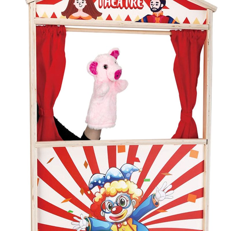 Jucarii, Copii si Bebe - Jucarii si jocuri - Figurine - Figurina plus teatru, model purcel, culoare roz, dimensiune 28cm - Infinity.ro