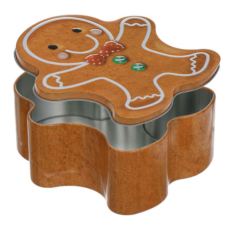 Casa si Gradina - Bucatarie si vesela - Organizare si depozitare bucatarie - Cutii alimentare - Cutie metalica craciun gingerbread, bej, 13.5 x 11.5 x 5cm - Infinity.ro