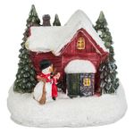 Jucarii, Copii si Bebe - Jucarii si jocuri - Figurine - Figurina craciun cu led, casuta si om de zapada, multicolor - Infinity.ro