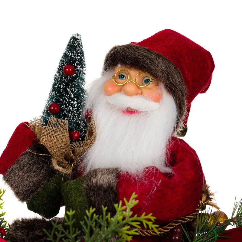 Casa si Gradina - Decoratiuni - Decoratiuni de sezon - Figura decorativa, mos craciun cu sanie, metal, rosu, 40x 16 x 44 cm - Infinity.ro