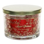 Casa si Gradina - Decoratiuni - Aromaterapie si lumanari - Lumanari si candele - Lumanare parfum craciun, magic christmas, mere si scortisoara, pahar sticla, capac metalic, 2 fitiluri, rosu, 30 ore - Infinity.ro