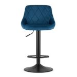 Casa si Gradina - Mobilier - Scaune si fotolii - Scaune - Scaun de bucatarie/bar, Artool, Kast, rotativ, catifea, bleumarin si negru, 45.5x49x85-105 cm - Infinity.ro