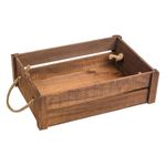Casa si Gradina - Mobilier - Organizare si depozitare - Cufere si lazi - Lada decorativa din lemn, manere sfoara, 39 x 27 x 11.5 cm, maro - Infinity.ro
