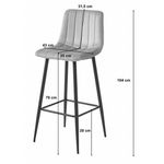 Casa si Gradina - Mobilier - Scaune si fotolii - Scaune - Scaun de bucatarie/bar, Artool, Pozza, catifea, otel, negru, 43x35x104 cm - Infinity.ro
