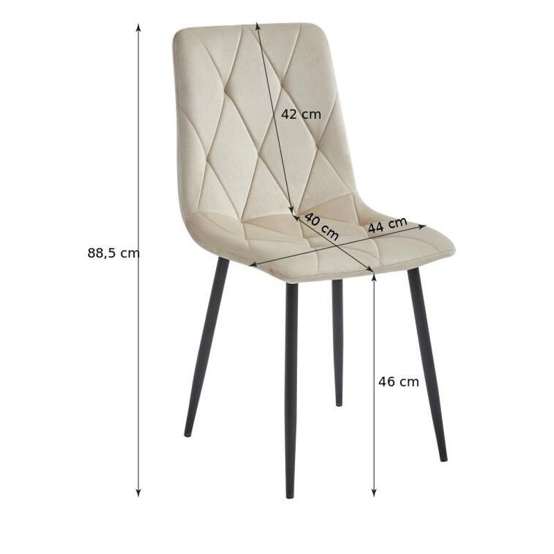 Casa si Gradina - Mobilier - Scaune si fotolii - Scaune - Scaun bucatarie/living, Artool, Libra, catifea, metal, bej si negru, 44x40x88.5 cm - Infinity.ro