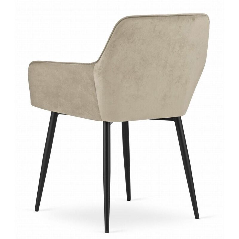 Casa si Gradina - Mobilier - Scaune si fotolii - Scaune - Scaun stil fotoliu bucatarie/living, Artool, Nola, catifea, metal, bej si negru, 58x57x79 cm - Infinity.ro