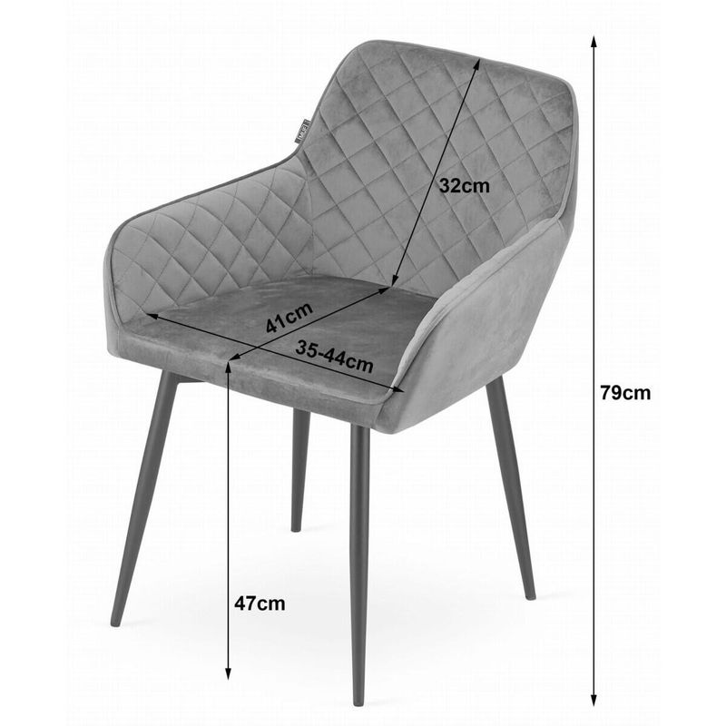 Casa si Gradina - Mobilier - Scaune si fotolii - Scaune - Scaun stil fotoliu bucatarie/living, Artool, Nola, catifea, metal, bej si negru, 58x57x79 cm - Infinity.ro