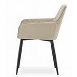 Casa si Gradina - Mobilier - Scaune si fotolii - Scaune - Scaun stil fotoliu bucatarie/living, Artool, Nola, catifea, metal, bej si negru, 58x57x79 cm - Infinity.ro