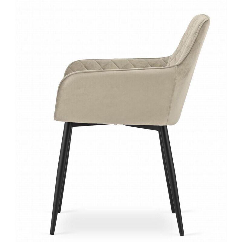 Casa si Gradina - Mobilier - Scaune si fotolii - Scaune - Scaun stil fotoliu bucatarie/living, Artool, Nola, catifea, metal, bej si negru, 58x57x79 cm - Infinity.ro