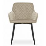 Casa si Gradina - Mobilier - Scaune si fotolii - Scaune - Scaun stil fotoliu bucatarie/living, Artool, Nola, catifea, metal, bej si negru, 58x57x79 cm - Infinity.ro