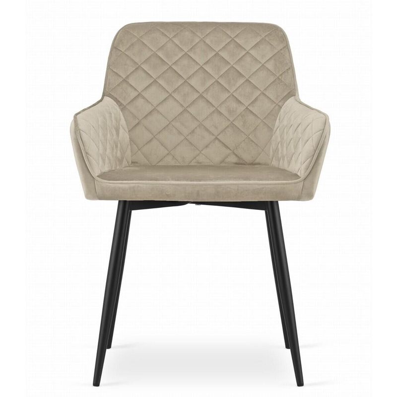 Casa si Gradina - Mobilier - Scaune si fotolii - Scaune - Scaun stil fotoliu bucatarie/living, Artool, Nola, catifea, metal, bej si negru, 58x57x79 cm - Infinity.ro