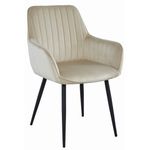 Casa si Gradina - Mobilier - Scaune si fotolii - Scaune - Scaun stil fotoliu bucatarie/living, Artool, Solden, catifea, metal, bej si negru, 55x45.5x83.5 cm - Infinity.ro