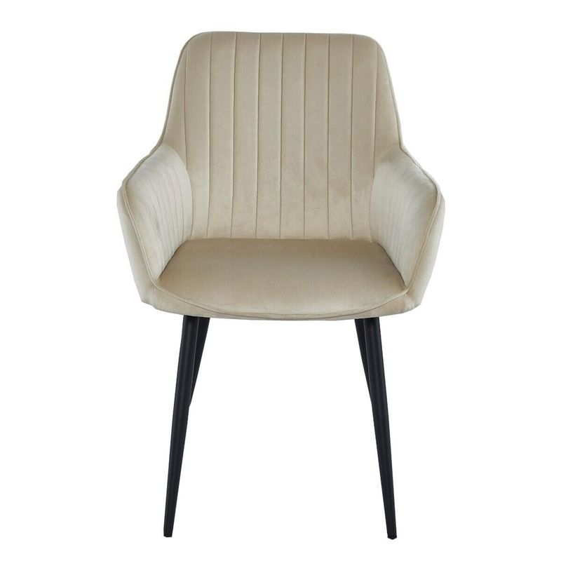 Casa si Gradina - Mobilier - Scaune si fotolii - Scaune - Scaun stil fotoliu bucatarie/living, Artool, Solden, catifea, metal, bej si negru, 55x45.5x83.5 cm - Infinity.ro
