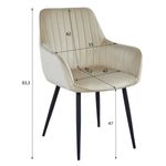 Casa si Gradina - Mobilier - Scaune si fotolii - Scaune - Scaun stil fotoliu bucatarie/living, Artool, Solden, catifea, metal, bej si negru, 55x45.5x83.5 cm - Infinity.ro