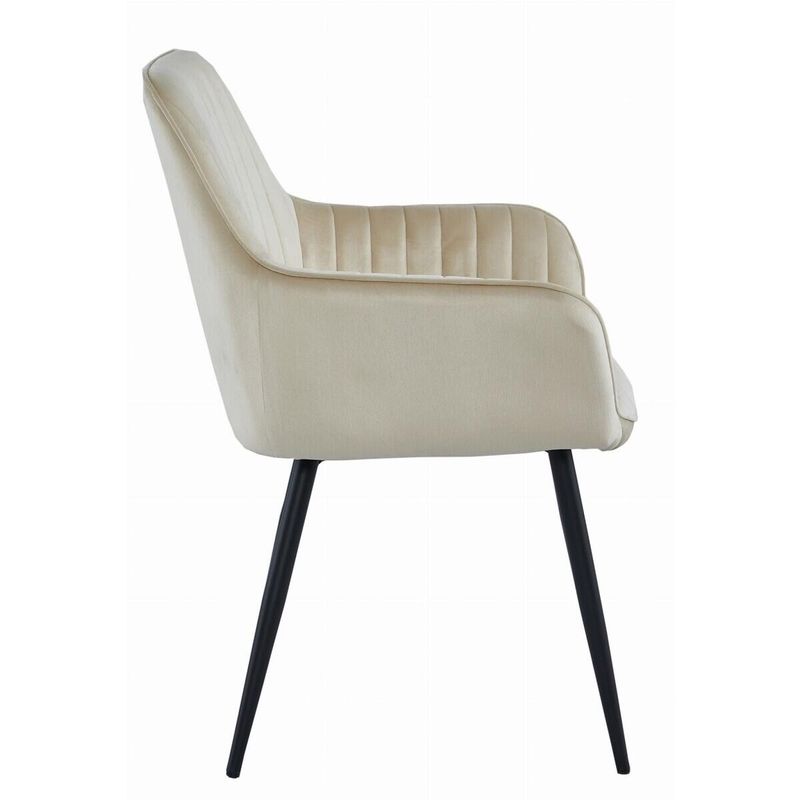 Casa si Gradina - Mobilier - Scaune si fotolii - Scaune - Scaun stil fotoliu bucatarie/living, Artool, Solden, catifea, metal, bej si negru, 55x45.5x83.5 cm - Infinity.ro