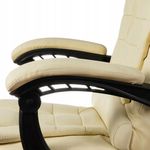 Casa si Gradina - Mobilier - Scaune si fotolii - Scaune - Scaun de birou, Malatec, cu suport pentru picioare, rotativ, piele ecologica, crem, 65x102/110 cm - Infinity.ro