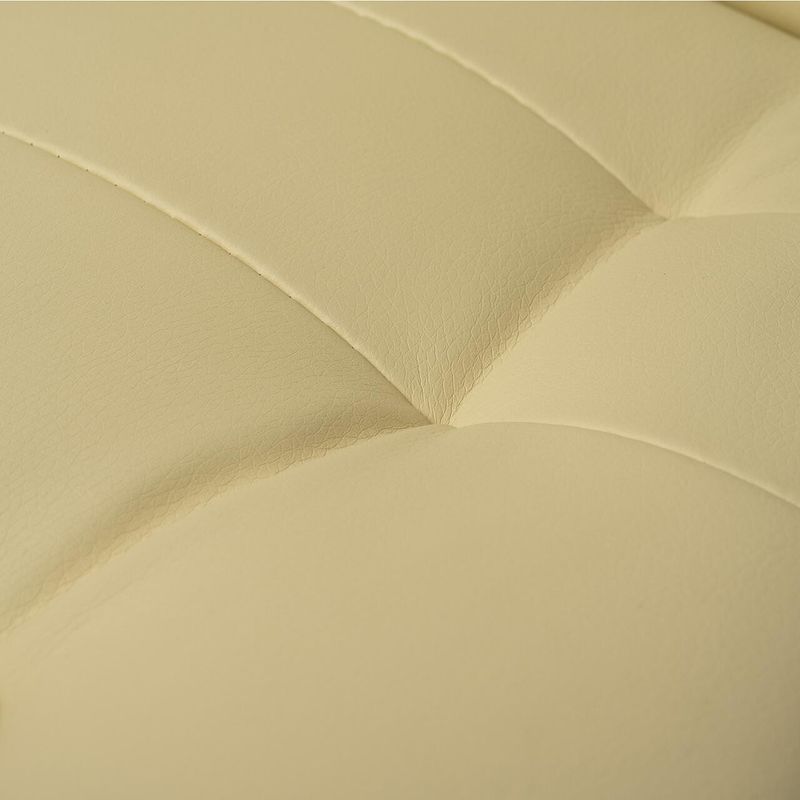 Casa si Gradina - Mobilier - Scaune si fotolii - Scaune - Scaun de birou, Malatec, cu suport pentru picioare, rotativ, piele ecologica, crem, 65x102/110 cm - Infinity.ro