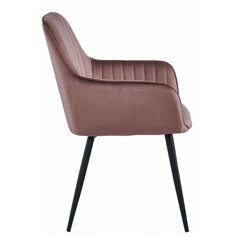 Casa si Gradina - Mobilier - Scaune si fotolii - Scaune - Scaun stil fotoliu bucatarie/living, Artool, Solden, catifea, metal, roz si negru, 55x45.5x83.5 cm - Infinity.ro