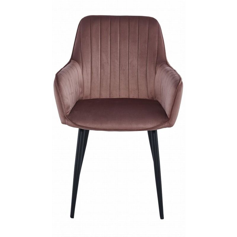 Casa si Gradina - Mobilier - Scaune si fotolii - Scaune - Scaun stil fotoliu bucatarie/living, Artool, Solden, catifea, metal, roz si negru, 55x45.5x83.5 cm - Infinity.ro