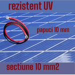 Auto si Moto - Reparatii si depanare - Redresoare - Set cablu baterie, sectiune 10 mm2, papuci 10 mm, lungime 2x25 cm, pentru utilaje agricole, ambarcatiuni navale, autovehicule, invertor, rezistent UV - Infinity.ro