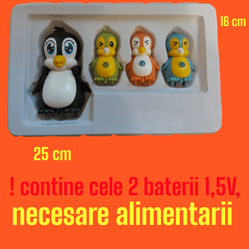 Jucarii, Copii si Bebe - Jucarii si jocuri - Jucarii & jocuri educative - Jucarii interactive - Jucarie magnetica, Famile 4 pinguini, kidsNplay, saltareti si muzicali, multicolor, cu legaturi de absorbtie magnetica, h=11 cm, electric, 3 ani+, magnet atasat pe fiecare pinguin - Infinity.ro