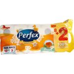 Market - Curatenie si intretinere casa - Produse baie - Hartie igienica - Hartie igienica parfumata, Perfex Pure White, 3 straturi alba, 10 role/set, miros piersica sau musetel - Infinity.ro