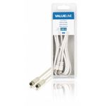 TV, Audio-Video si Foto - Accesorii TV si audio - Cabluri si adaptoare audio - Cablu antena F tata - F tata 2m alb VALUELINE - Infinity.ro