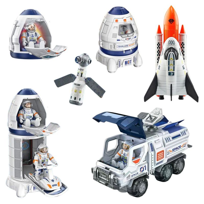 Jucarii, Copii si Bebe - Jucarii si jocuri - Jucarii & jocuri educative - Jucarii interactive - Jucarie interactiva cu cosmonauti, statie spatiala, naveta spatiala, vehicul spatial si accesorii - Infinity.ro
