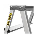 Casa si Gradina/Constructii/Scari si accesorii interioare/Scari aluminiu/ otel - Scara aluminiu, 2 tronsoane, 6 trepte, platforma, max 125 kg, 1.46 m, Drabest - Infinity.ro