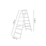Casa si Gradina/Constructii/Scari si accesorii interioare/Scari aluminiu/ otel - Scara aluminiu, 2 tronsoane, 6 trepte, platforma, max 125 kg, 1.46 m, Drabest - Infinity.ro