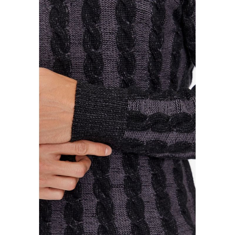 Fashion, accesorii si bijuterii - Barbati - Imbracaminte - Pulovere barbati - Pulover barbati Guess M3BR26,  L INTL, Negru/Gri inchis - Infinity.ro