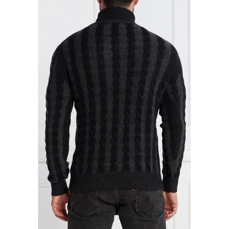 Fashion, accesorii si bijuterii - Barbati - Imbracaminte - Pulovere barbati - Pulover barbati Guess M3BR26,  L INTL, Negru/Gri inchis - Infinity.ro